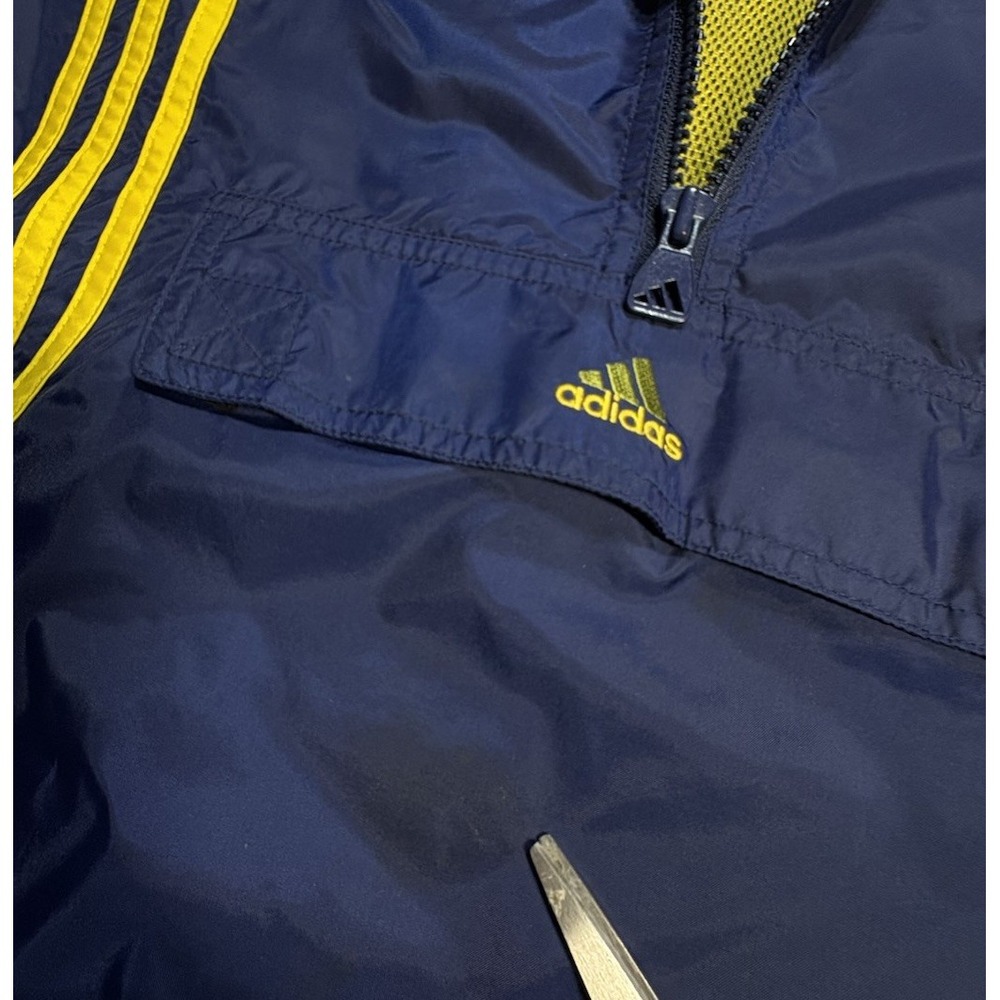 Vintage 90s Adidas 3 Stripe‎ Windbreaker Jacket Men's Large Blue Hooded Anorak - Picture 6 of 12